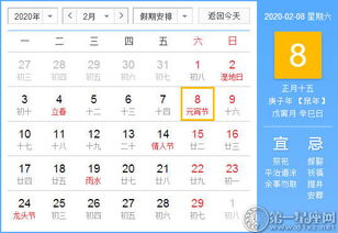 2020年2月8日黄历查询 
