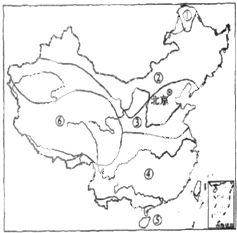 如图是 我国温度带划分图 .读后回答下列问题 1 填出图中数字代表的温度带名称 ④亚热带, ⑥高原气候区. 2 图中温度带⑥与温度带③④的分界线大致与我国地势第一级与第二级梯分界线基本一致 