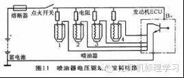 13电喷发动机燃油泵电路与喷油器电路控制原理