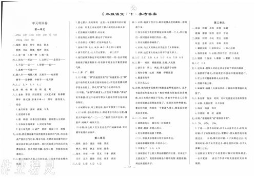 2020年亮点激活精编提优100分大试卷六年级语文下册人教版答案