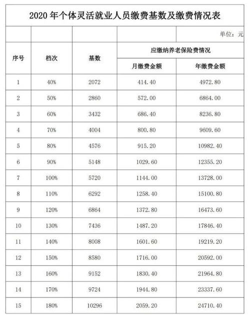 咸宁市个人社保缴费基数表(咸宁灵活就业养老保险缴费标准)