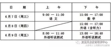 高考安排和注意事项 