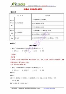 2016年中考化学 专题05 化学物质的多样性试题 含解析 