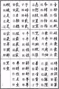 楷书书法异体字集锦