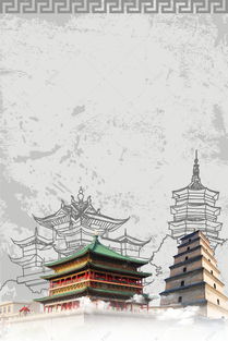 中国风复古中国西安城市旅行宣传背景图片免费下载 千库网 