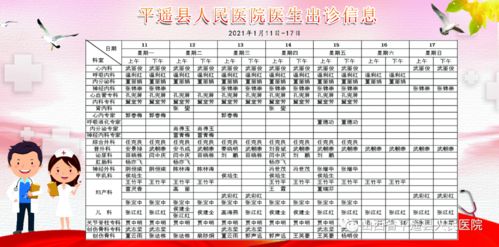 平遥县人民医院1.11 1.17门诊出诊安排