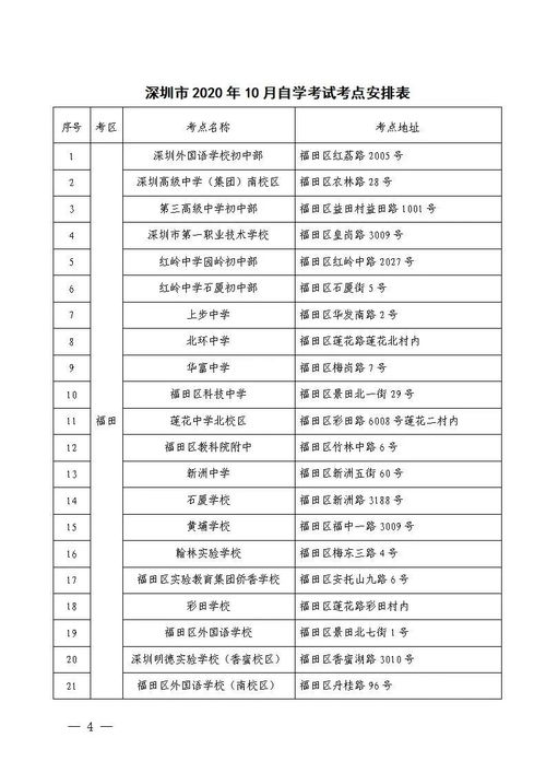 深圳七月自考科目安排表,高等教育自学考试时间