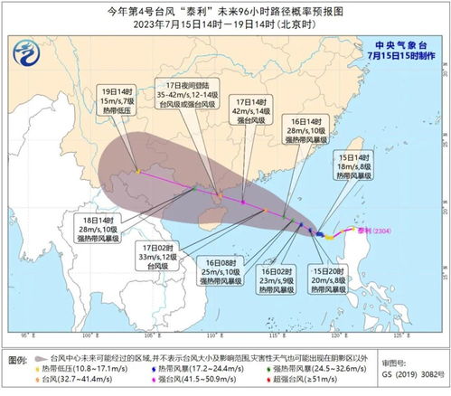 台风 泰利 生成 中央气象台 预计7月16 19日这些地方有特大暴雨