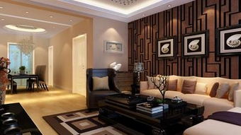 时尚大气的客厅棕色沙发装修效果图 