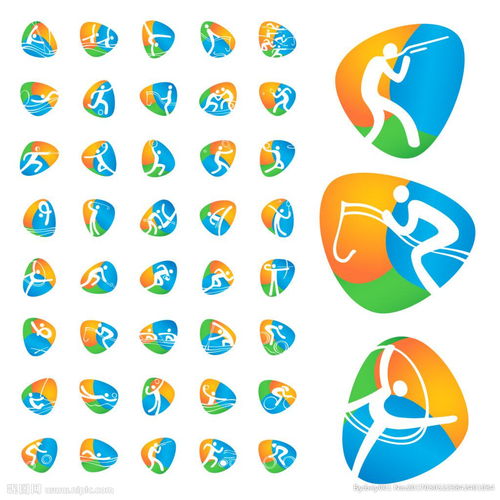 奥运项目运动图标图片 