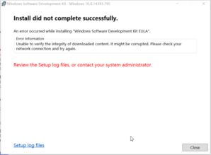 win10sdk无法安装失败