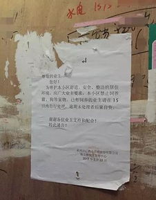 杭州1小区物业贴通知禁养猫狗 要求半个月清理 多图 