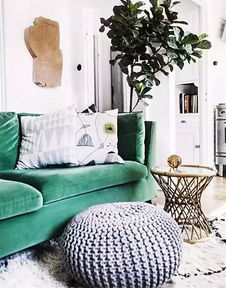 绿色布艺沙发