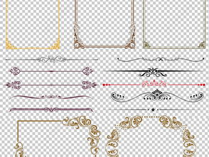 欧式线条花纹边框png免扣透明背景素材 信息阅读欣赏 信息村 K0w0m Com