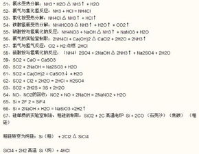 高一必修1化学方程式分类