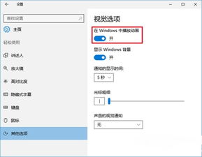 在win10中显示动画有什么用