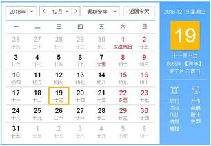 2018年12月19日黄历,2018年12月19日黄历查询 农历习俗 