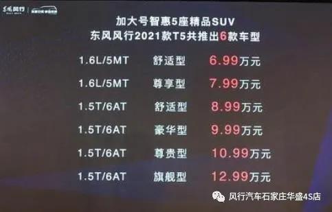 东风风行2021款T家族品智升级上市