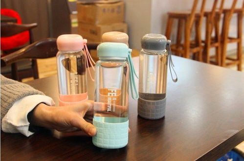 玻璃杯便携杯子女学生创意耐热水瓶韩国清新可爱简约韩版网红水杯
