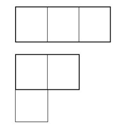 三个同样大小的正方形组成三连块,一共有几种摆法 