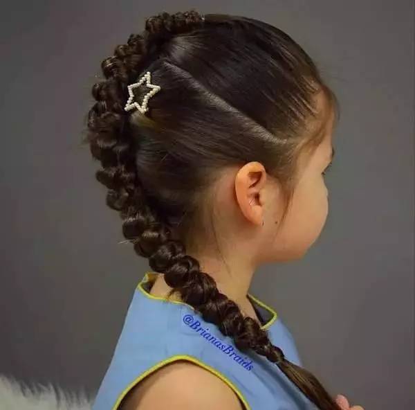 小女孩长发编发教程好看的儿童发型图片 
