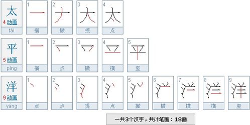 太平洋的笔画和含义 