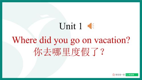 Unit 1 Where did you go on vacation 单词同步教程课件 含发音 句子 作文 含音频点读 共70张PPT 