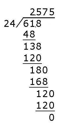 列竖式什算6.18除于2.4等于 