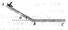 在海滨游乐园里有一种滑沙的游乐活动 如图所示,人坐在滑板上从斜坡的高处A点由静止开始滑下,滑到斜坡 