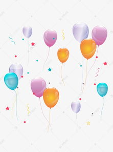 漂浮生日彩色节日气球素材图片免费下载 千库网 