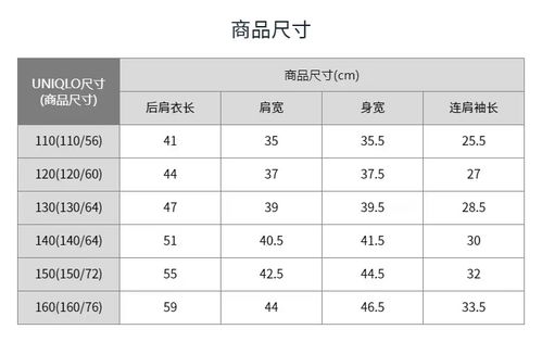 日本优衣库尺码对照表 搜狗图片搜索