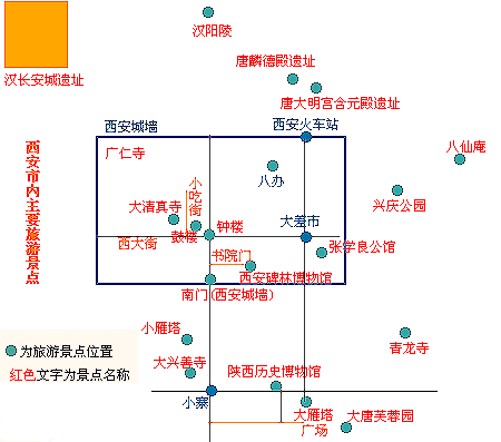 西安市旅游景点地图 旅游景点地图库 