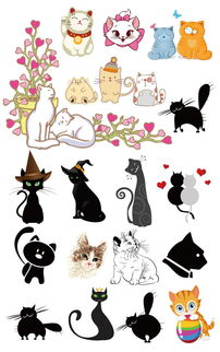 可爱矢量手绘卡通猫咪小猫图片设计素材 高清ai模板下载 1.75MB 其他大全 