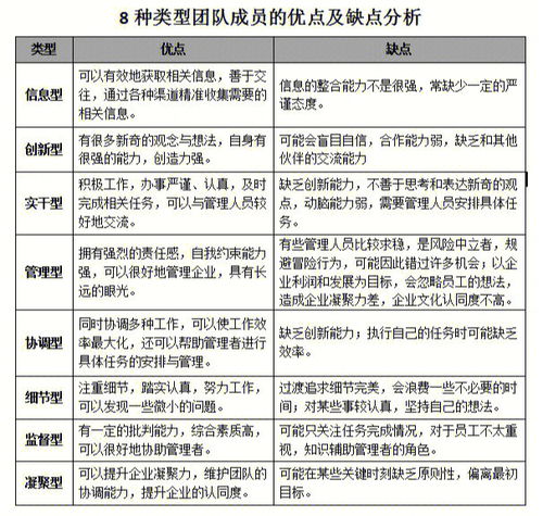 8种类型团队成员的优点与缺点分析 