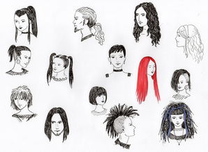 绘图,发型,负责人,头发,哥特式,地下,亚文化,青年 