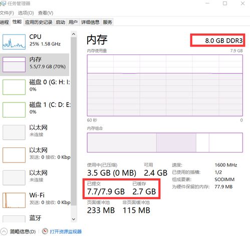 win10内存显示不足8g