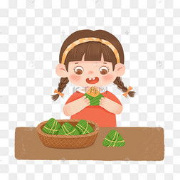 女孩吃粽子图片 女孩吃粽子图片素材免费下载 千库网 