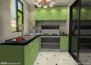 厨房 橱柜 3D 效果图图片 