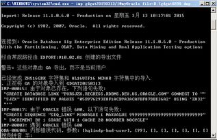 导入oracle dmp文件 ,遇到oracle错误600 内部错误代码 