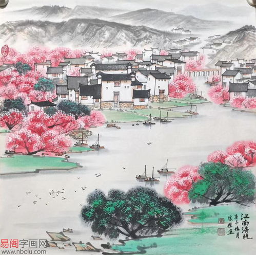 江南山水画 中国画家陈胜杰的诗意江南画