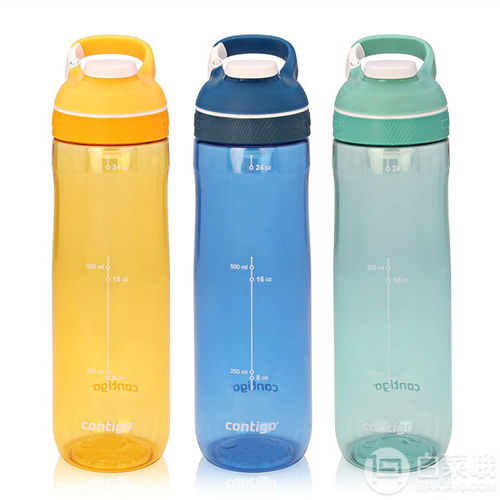 Contigo 康迪克 Cortland 单手开启 锁扣吸管运动水杯750ml 3个装177元 亚马逊海外购优惠 白菜哦 