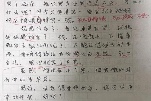 弟弟一哭,我就挨骂 ,10岁女孩的作文,道出二胎家庭的无奈