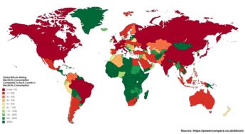 比特币挖矿耗电全球占比多少,比特币排进全球前30耗电大户？