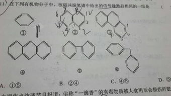 求助,求助化学大神,在以下有机物的核磁共振氢谱中一样的是那两个 