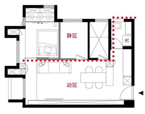 50平两室平面图攻略 动静分区 卫星布局,这样规划大两倍