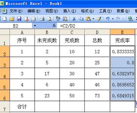 EXCEL表格里怎么计算完成率 