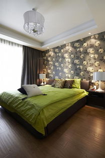 三室一厅现代简约主卧室软装 绿野仙踪,淡香弥漫装修效果图 