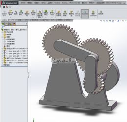 齿轮连杆机构的三维模型