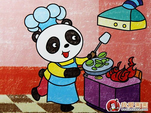 5副熊猫儿童卡通画欣赏,完美的儿童画熊猫图片 4