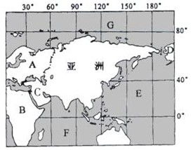 仔细观察 亚洲范围示意图 回答下列问题 1 从东西半球看,大部分位于 半球 从南北半球看,大部分位于 半球 从地球五带的划分看,大部分地处 带 2 从海陆位置看 